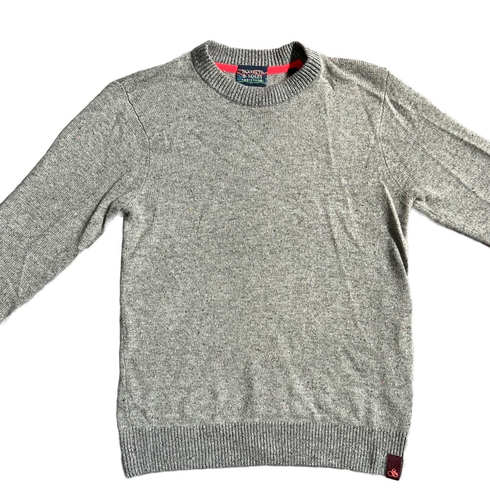 SCOTCH AND SODA GRAY LONG SLEEVE CREWNECK KNIT SWEATER SIZE SMALL